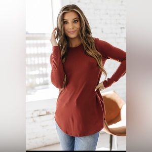 Liam & Company Long Sleeve Crew Neck Swing Tunic